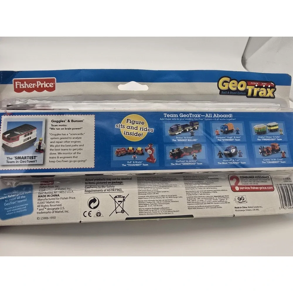 GeoTrax Googles & Bunsen The Smartest Team Push Train w/Lights & Sound‎ New nip
